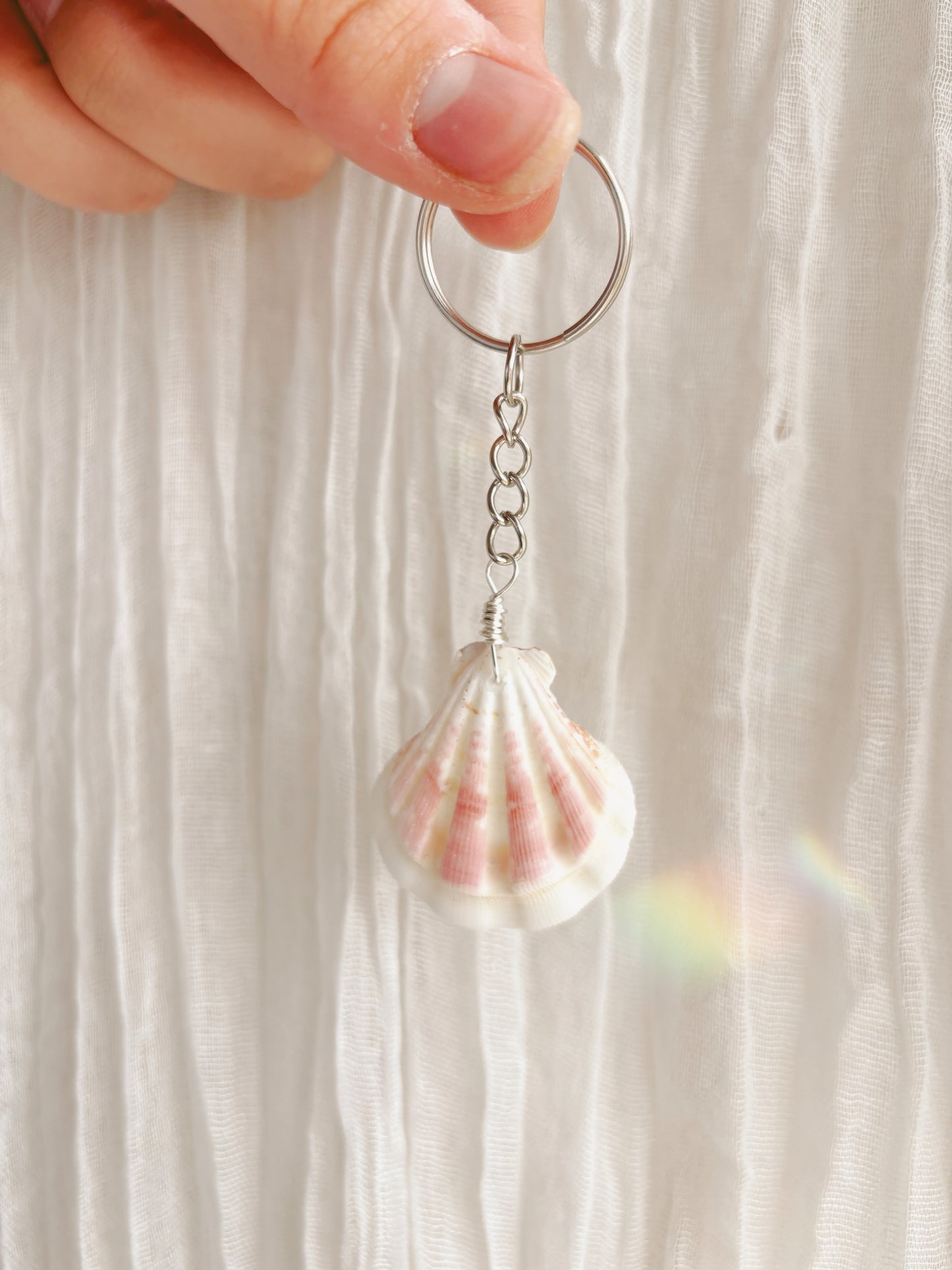 Natural handpicked shell key chain