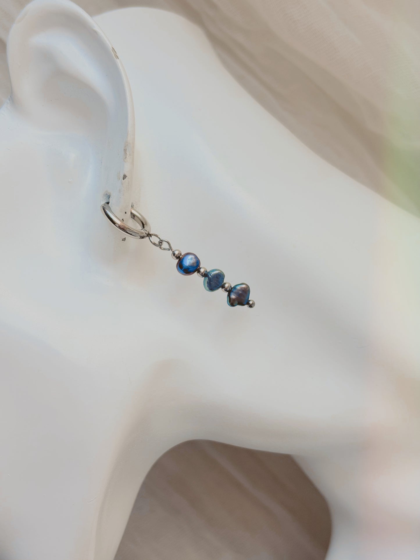 Dark fresh water pearl earrings