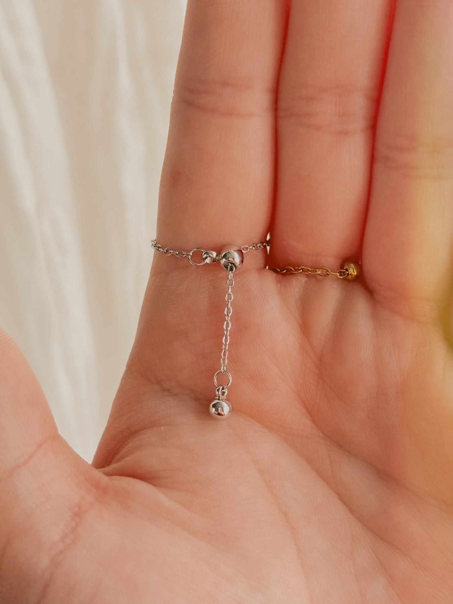 Fresh water pearl Ajustable chain ring