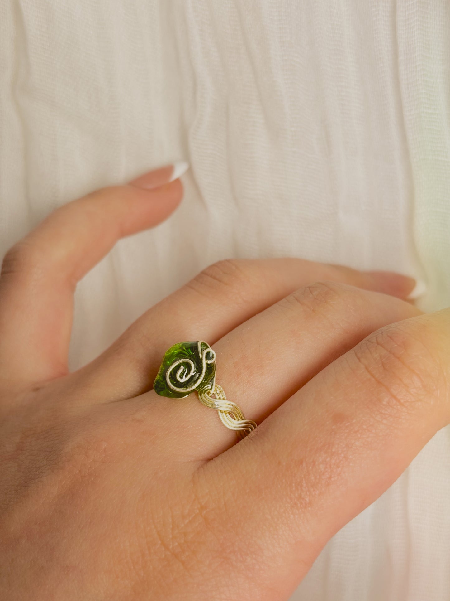 Custom Wrapped Sea Glass Ring