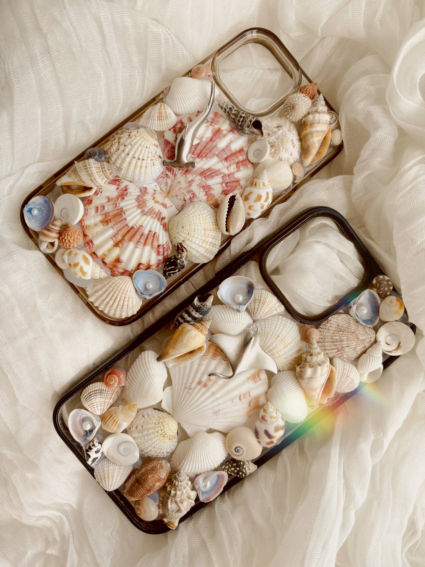 Custom hand crafted shell phone case