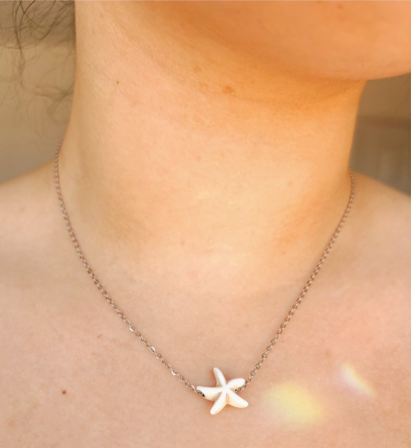 Fidget starfish Necklace - tarnish free silver and gold