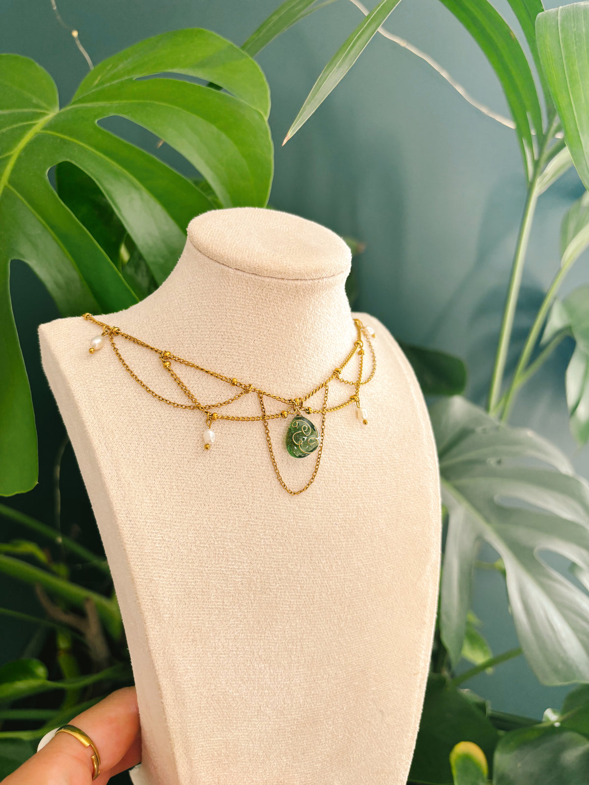 Ethereal sea glass & pearl necklace