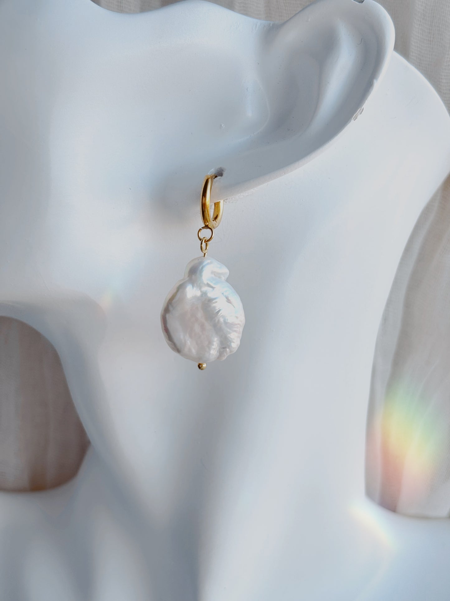 Natural freshwater pearl tarnish free earrings - silver or gold
