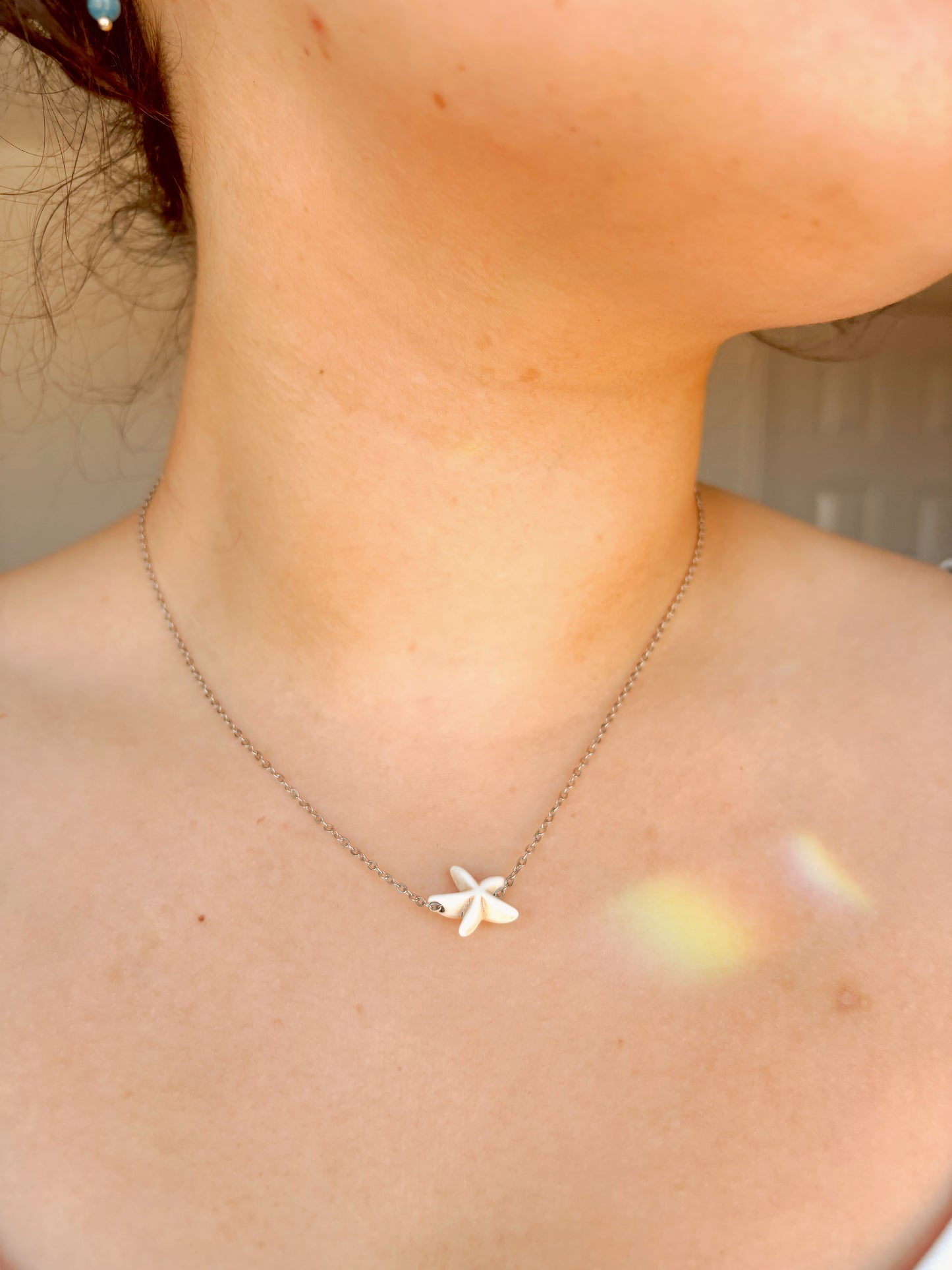 Fidget starfish Necklace - tarnish free silver and gold