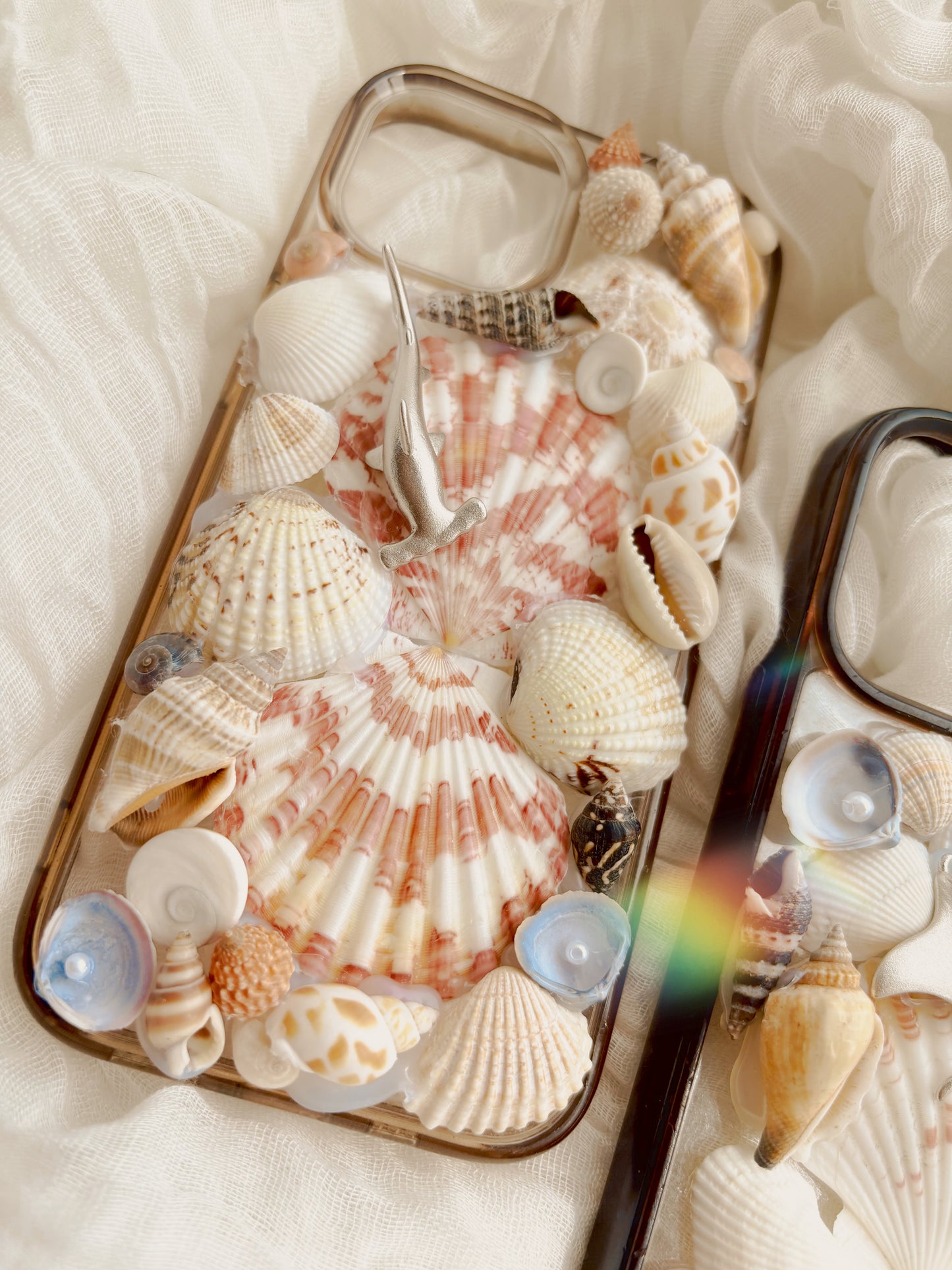 Custom hand crafted shell phone case