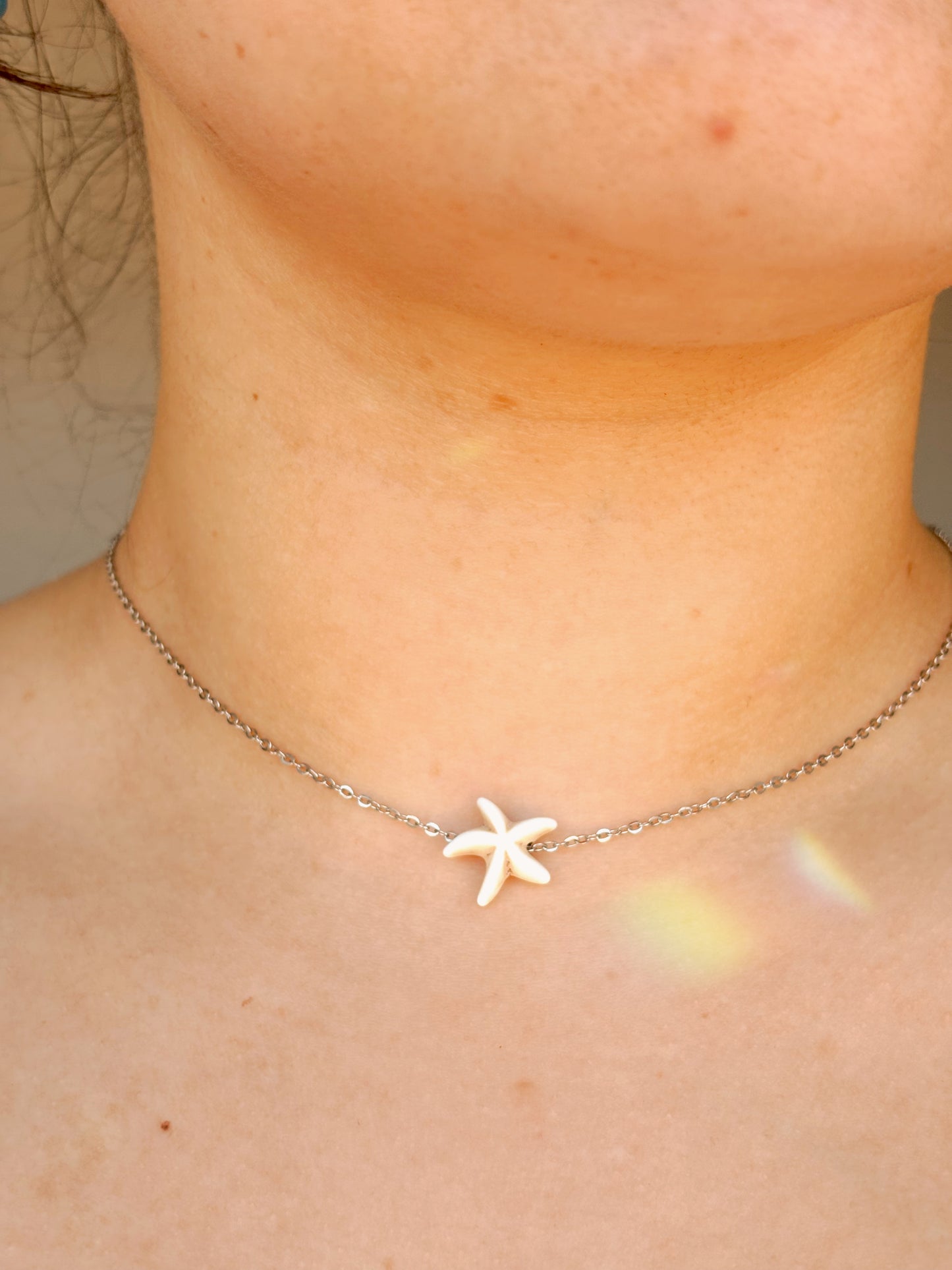 Fidget starfish Necklace - tarnish free silver and gold
