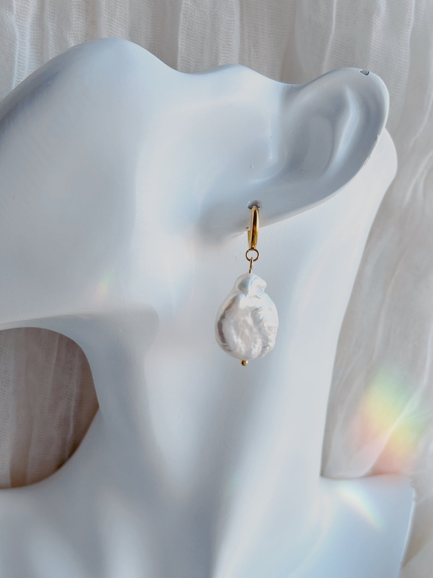Natural freshwater pearl tarnish free earrings - silver or gold