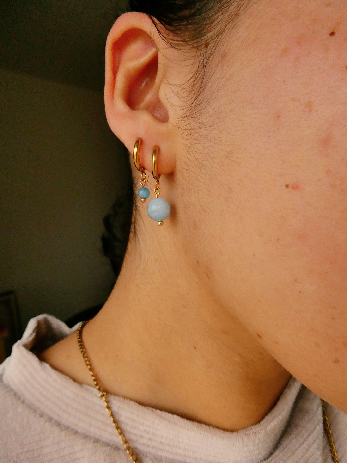 Aquamarine stone earrings