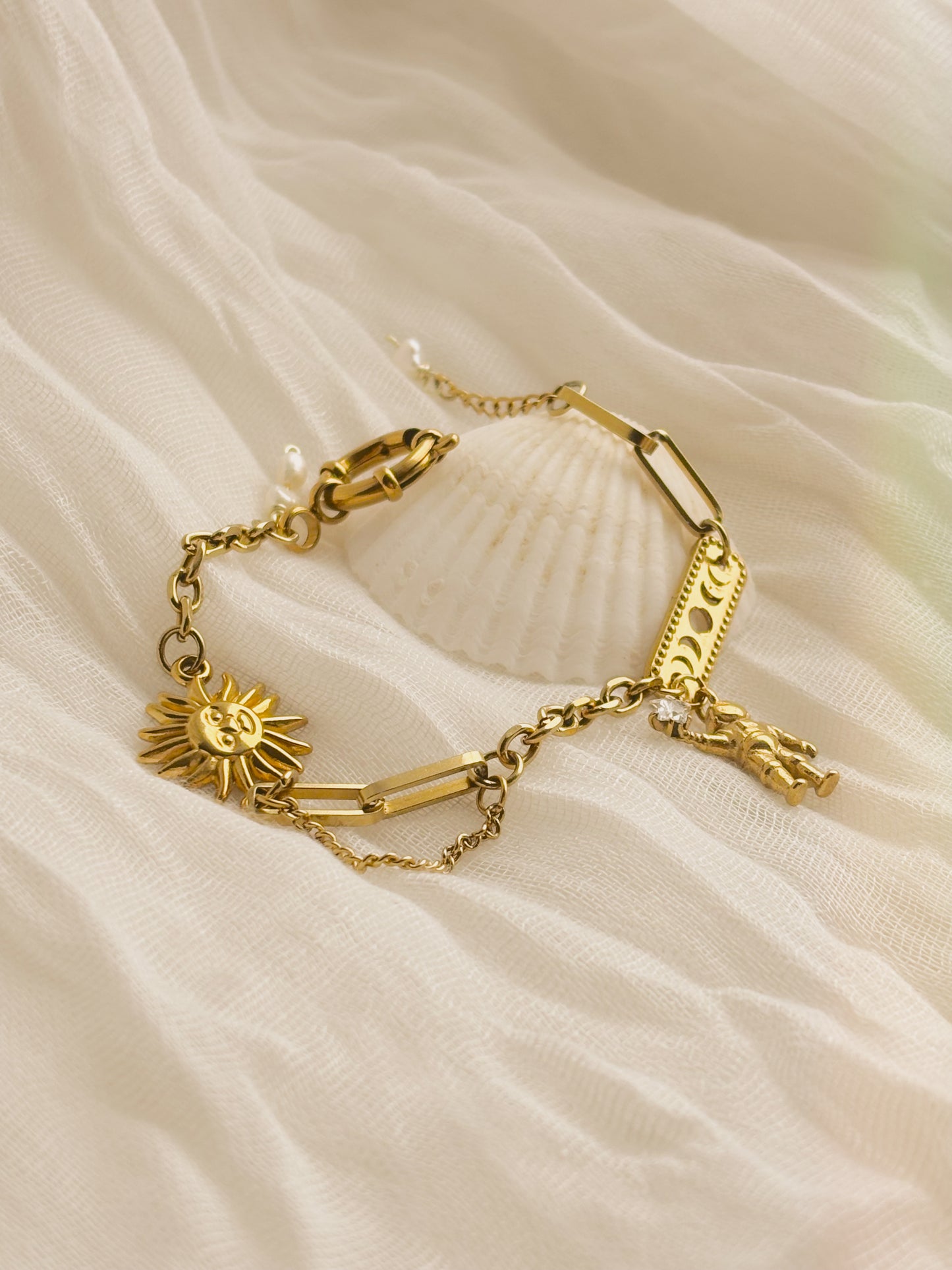 Celestial inspired bracelet- gold and silver available