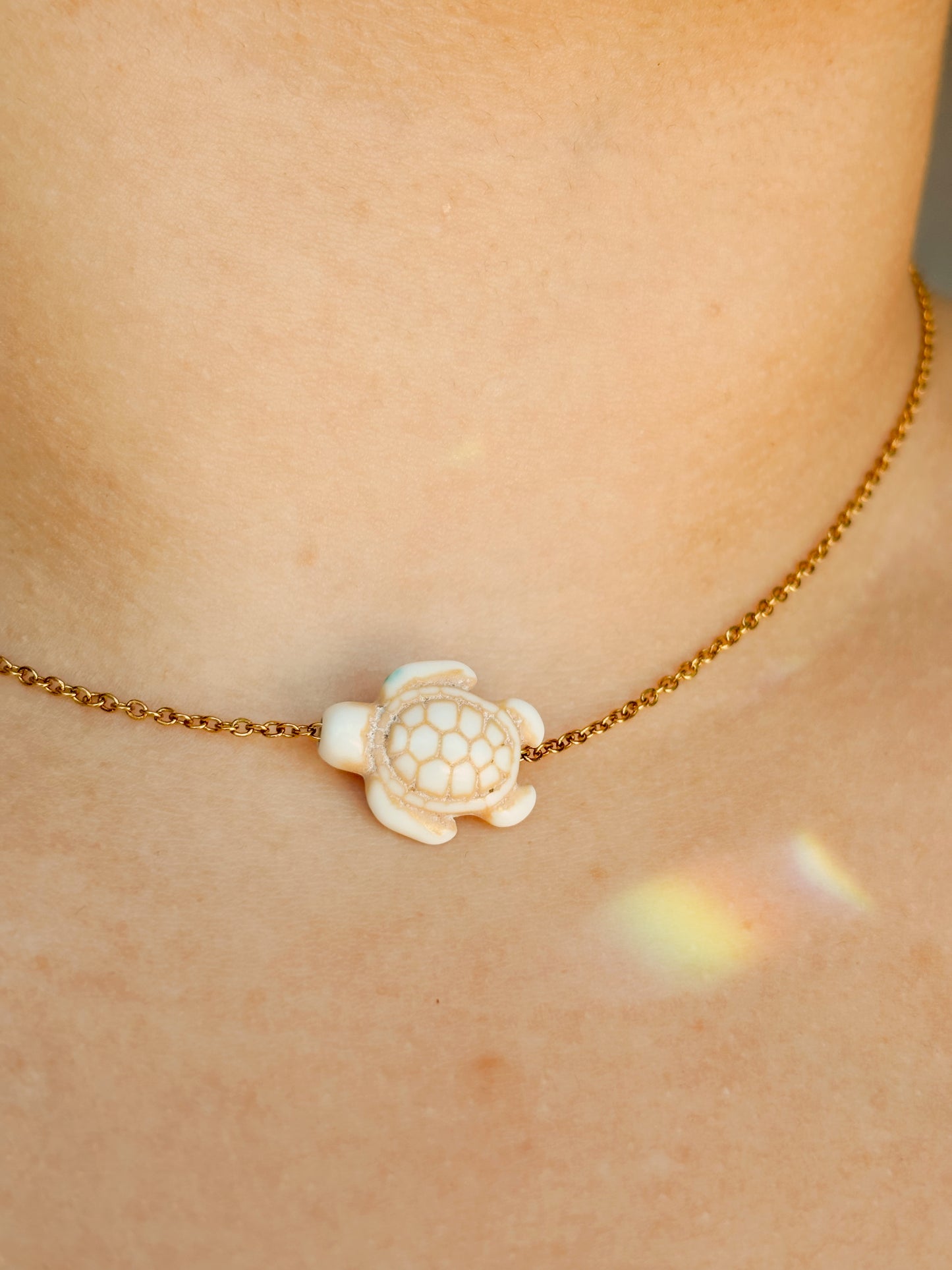 Fidget turtle Necklace - tarnish free silver and gold