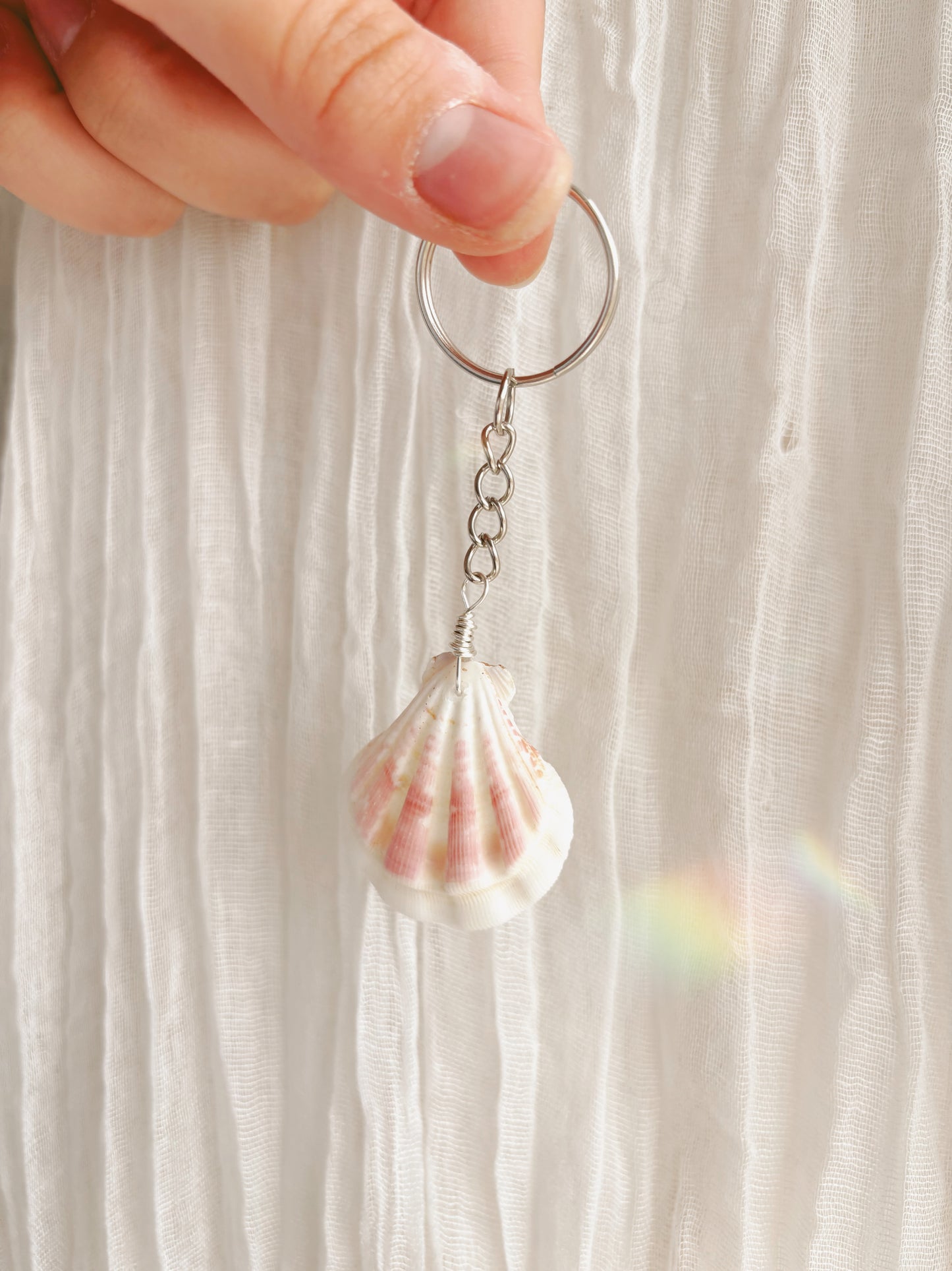 Natural handpicked shell key chain