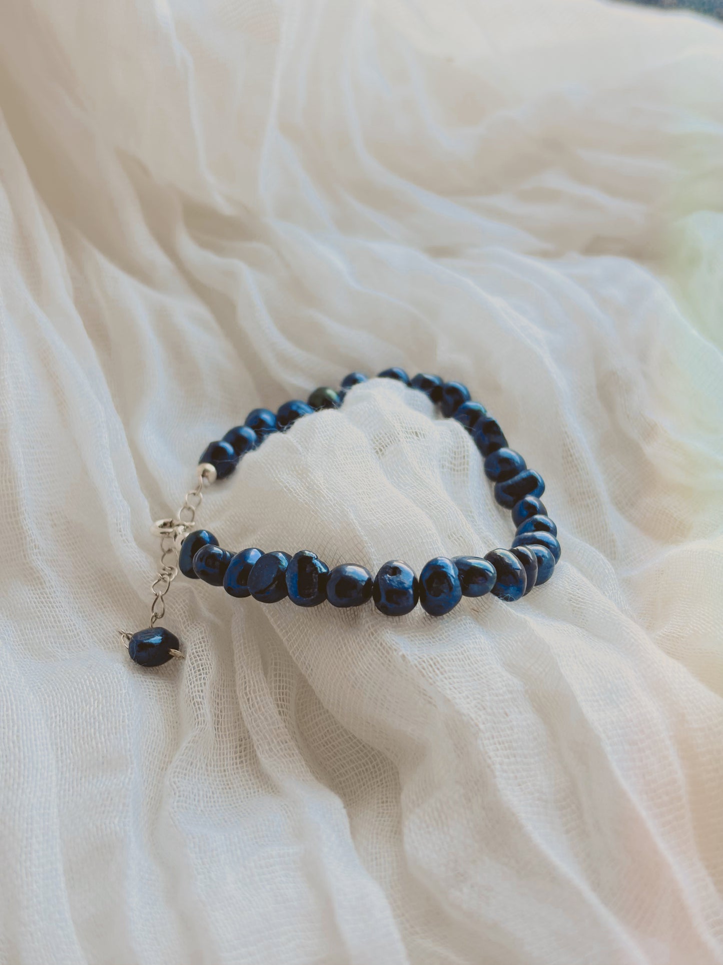 Fresh water dark pearl bracelet