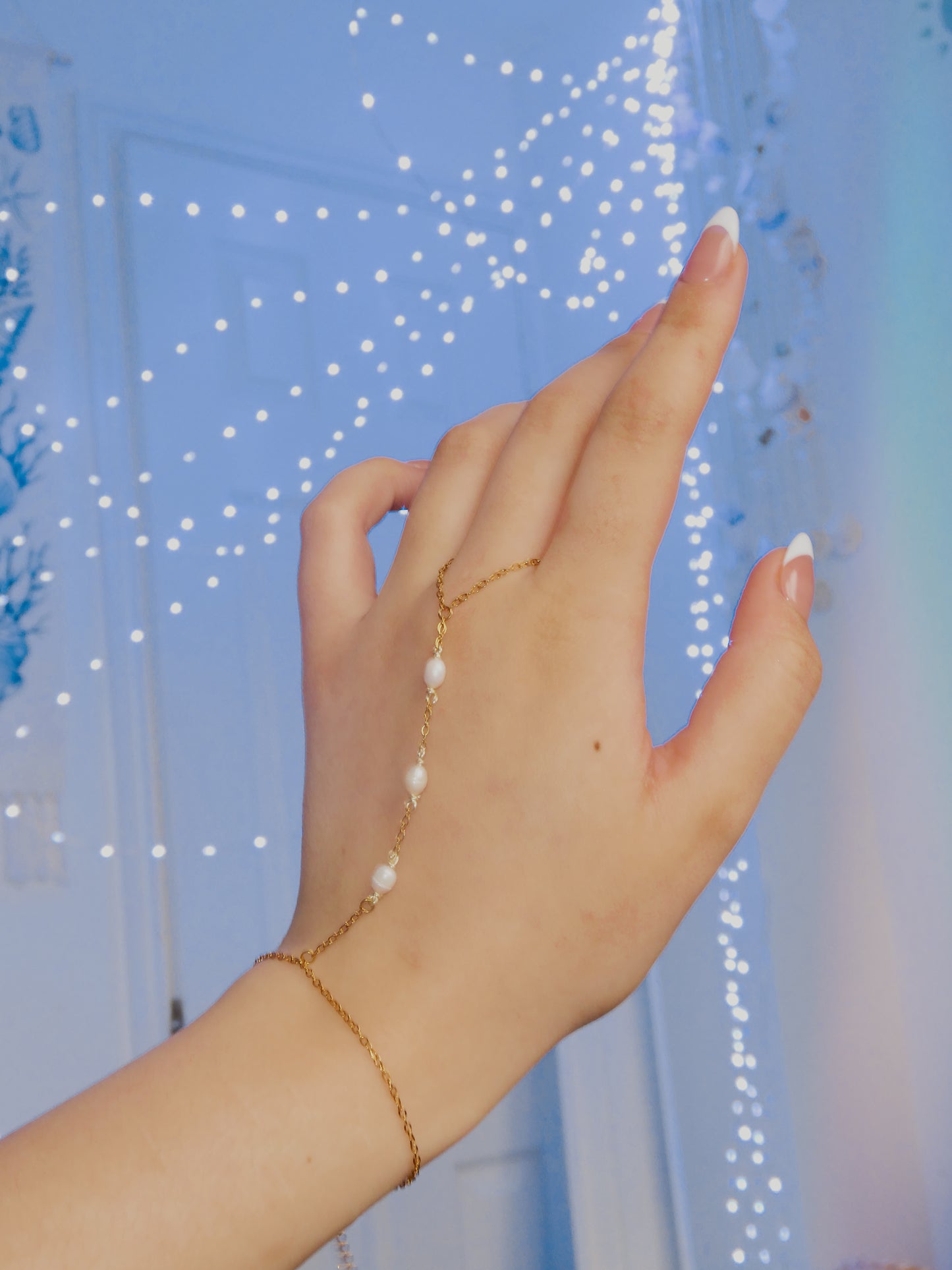 Fresh water pearl hand chain