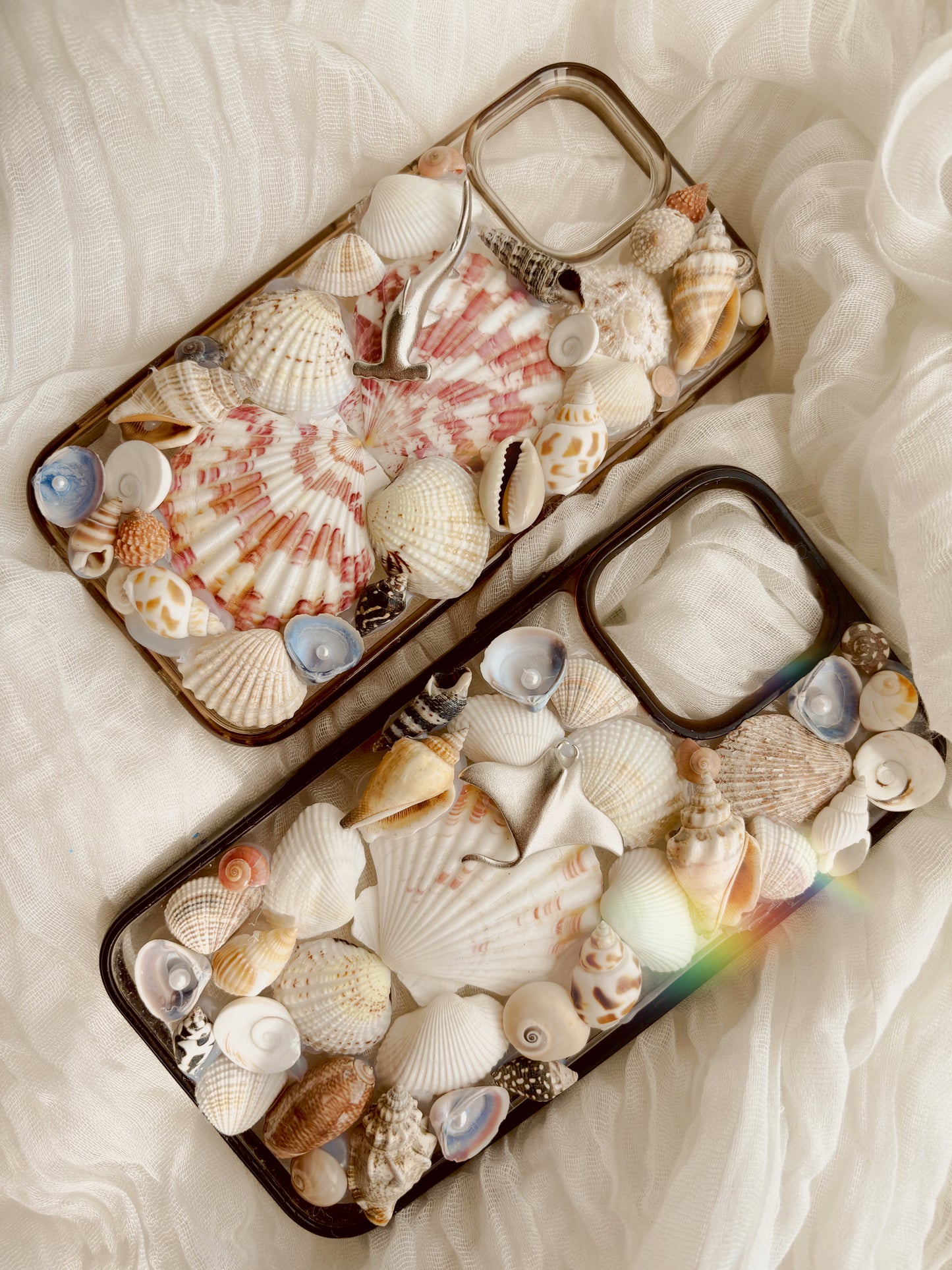 Custom hand crafted shell phone case