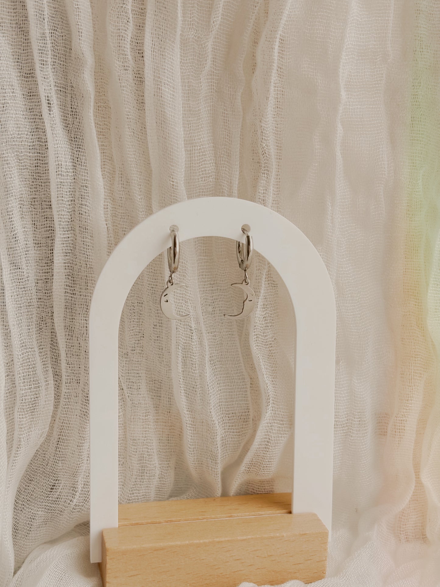 Dainty moon earrings