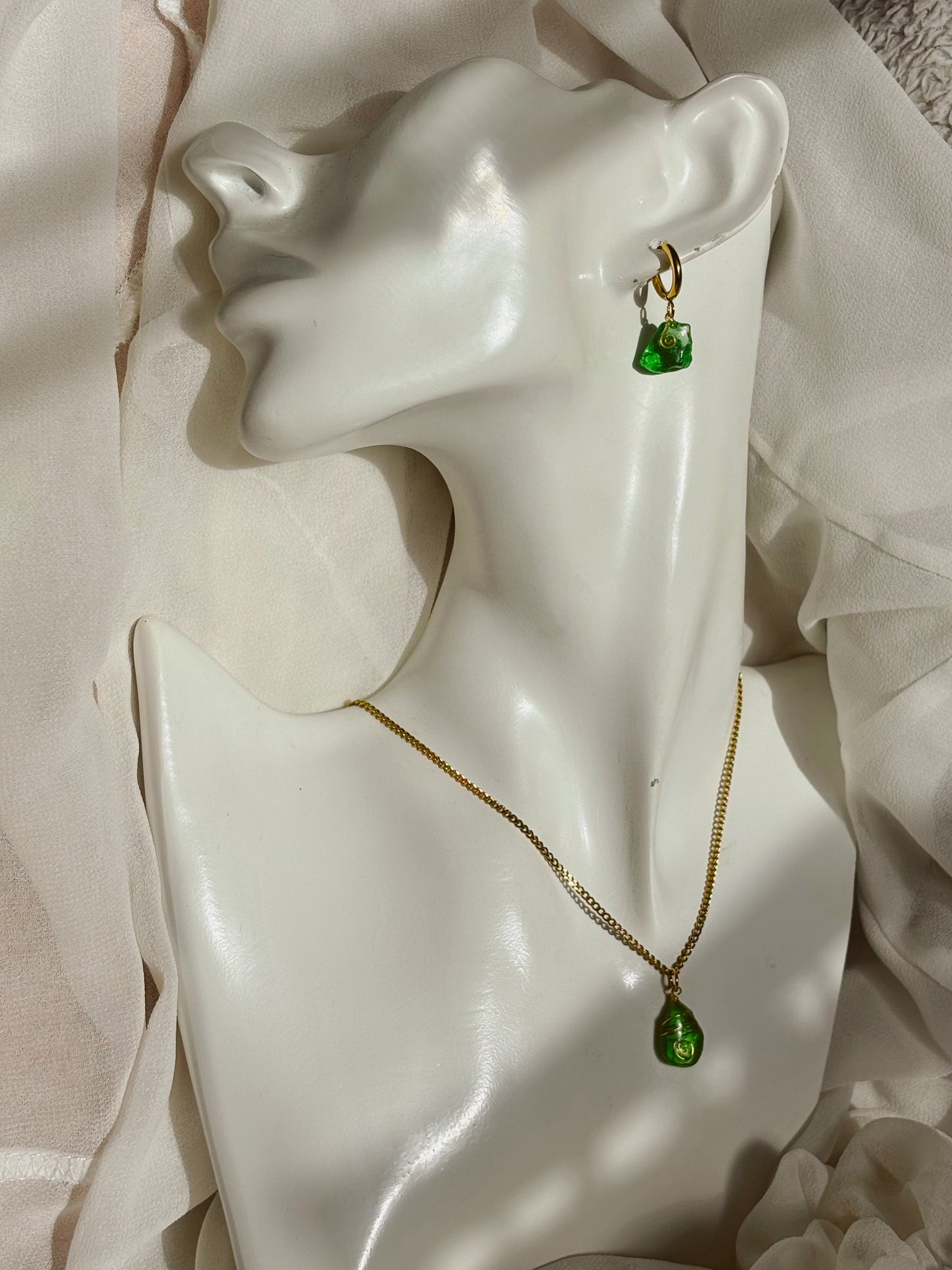 Sea glass earrings set | custom colours | waterproof | tarnish free | handmade