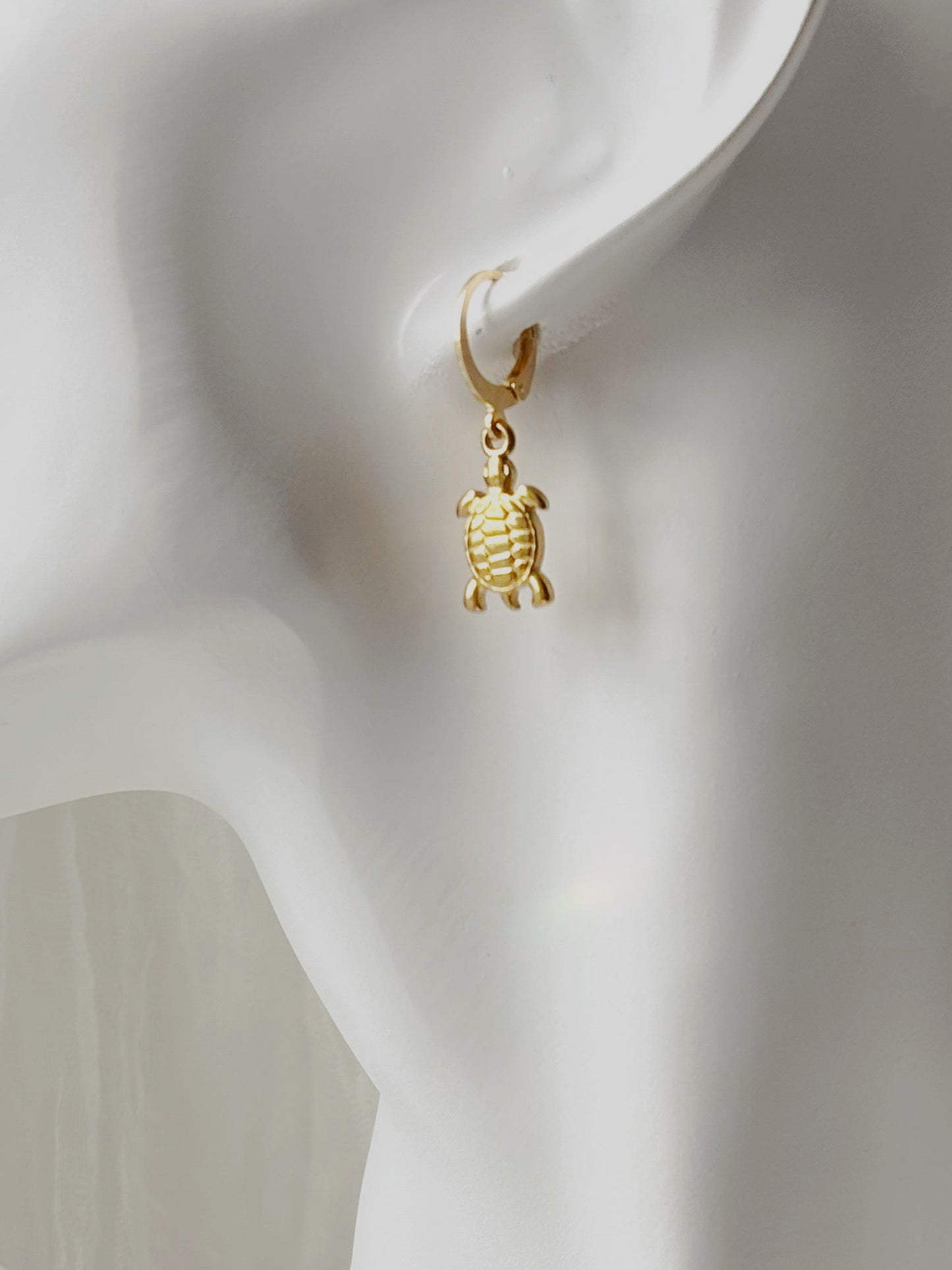 Turtle earrings - tarnish free - gold or silver