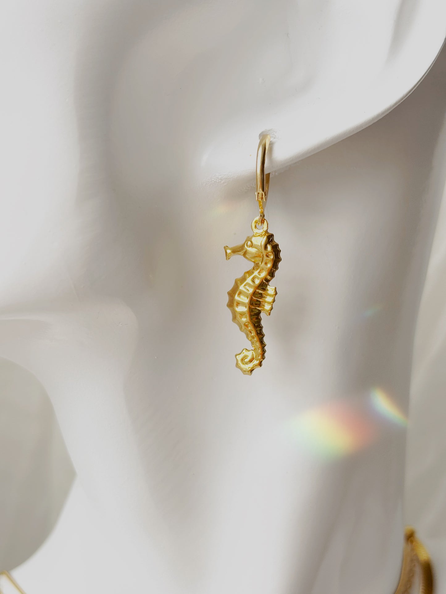 Seahorse & sunset earrings - Tarnish free - Gold & Silver