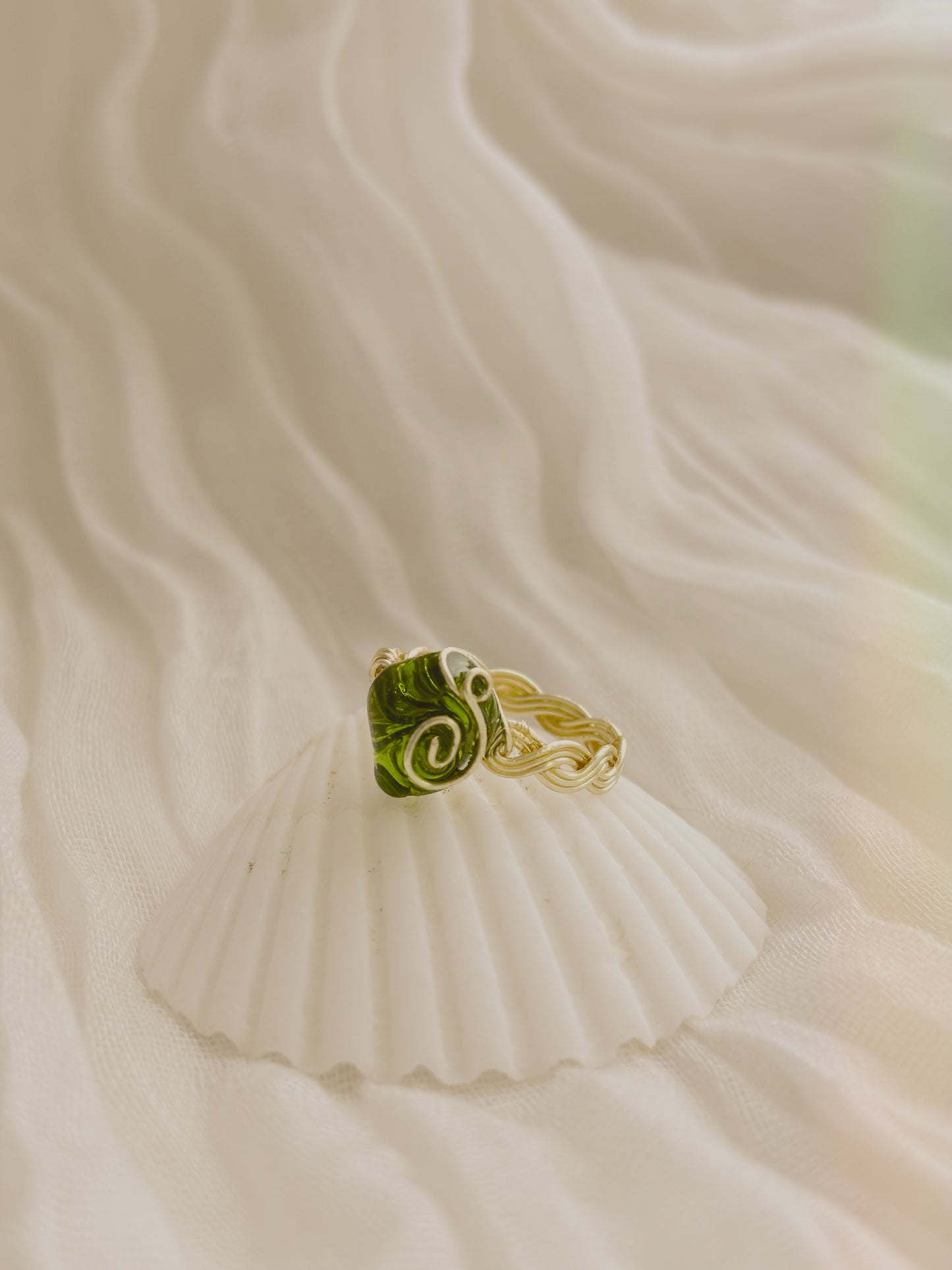 Custom Wrapped Sea Glass Ring