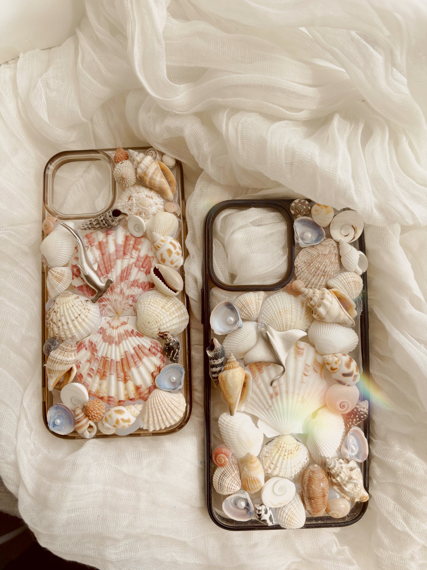 Custom hand crafted shell phone case