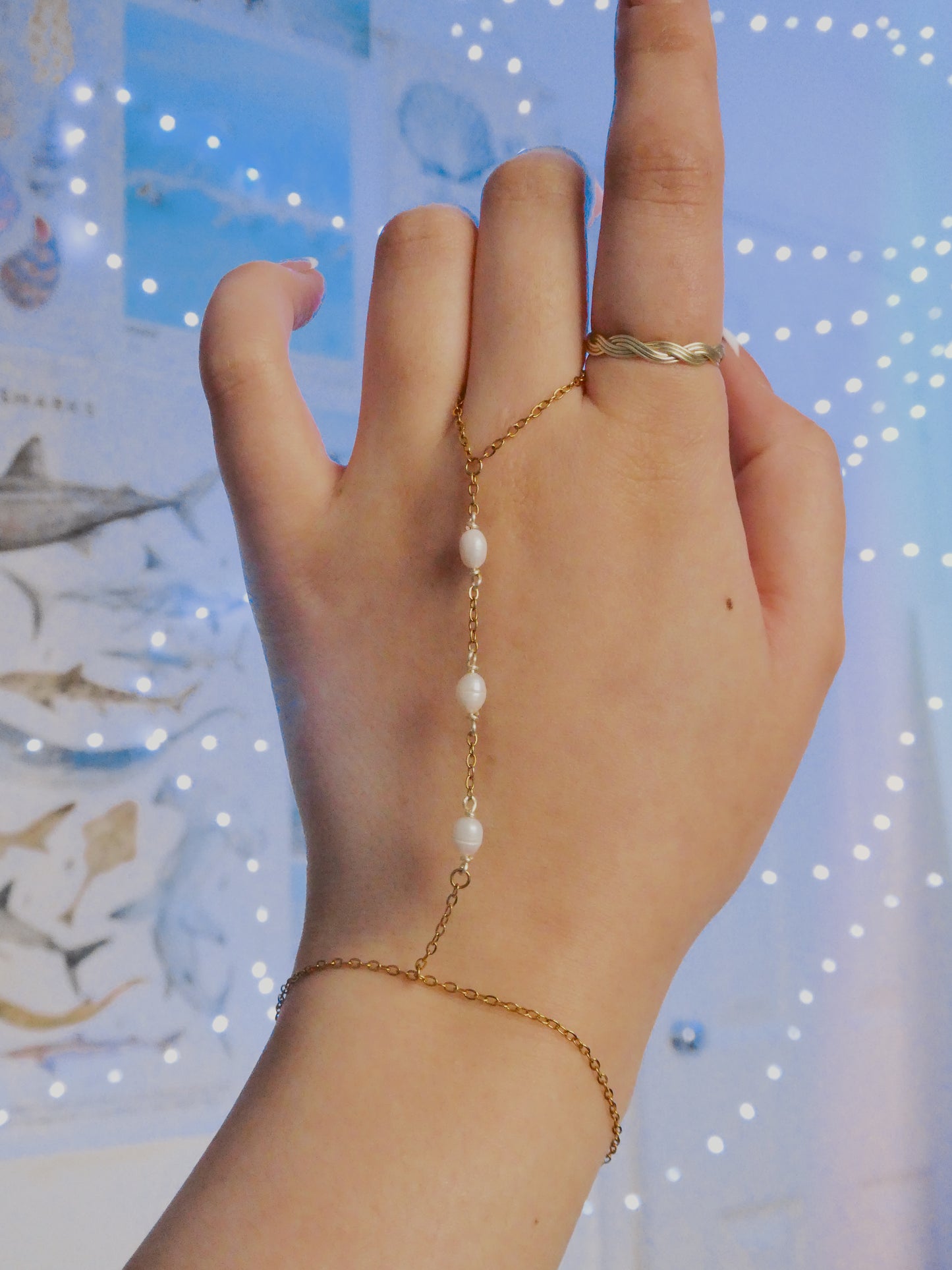 Fresh water pearl hand chain