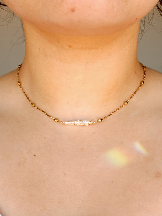 Unique freshwater pearl hand wrapped necklace