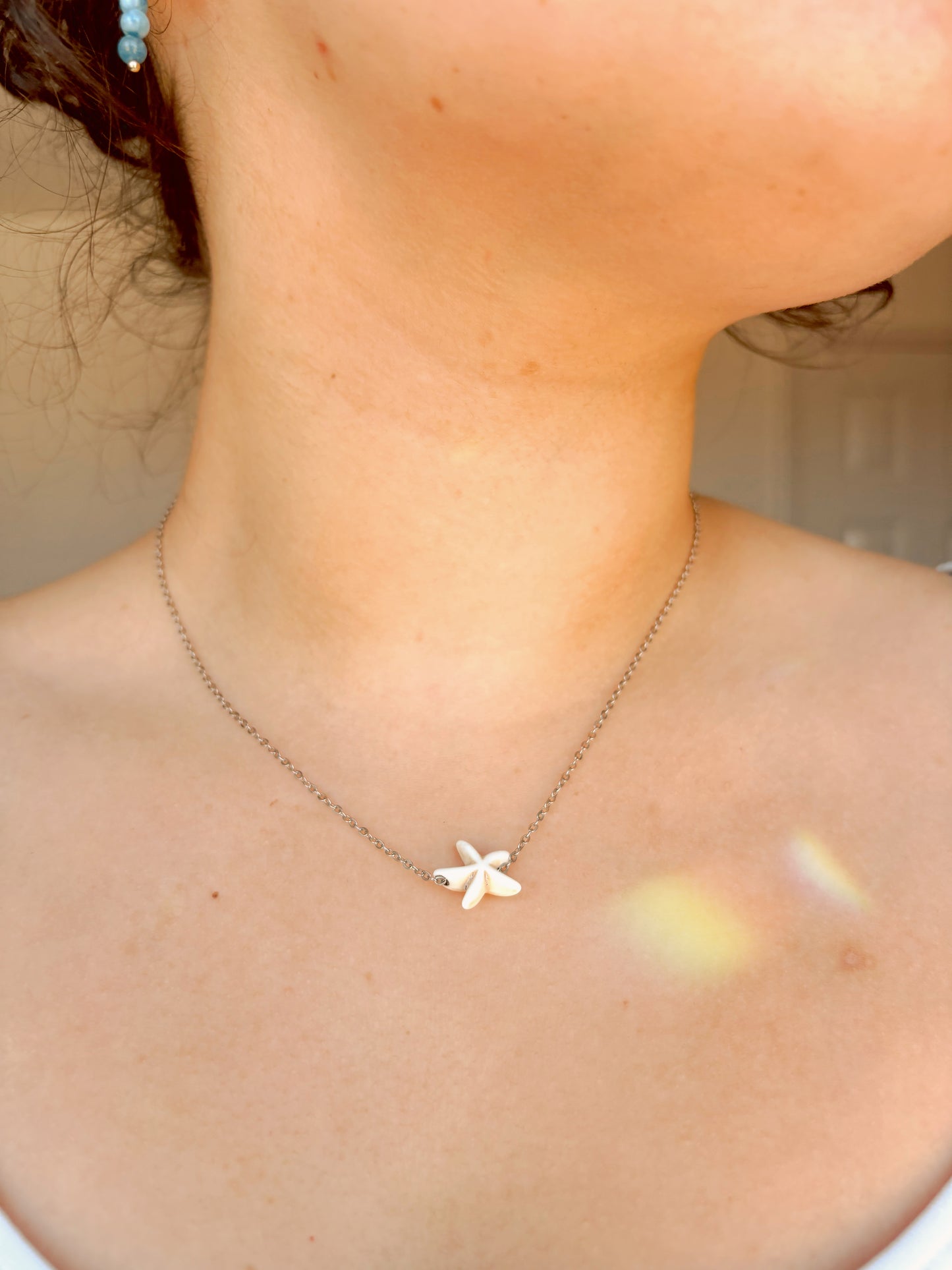 Fidget starfish Necklace - tarnish free silver and gold