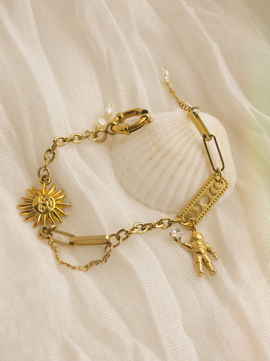 Celestial inspired bracelet- gold and silver available