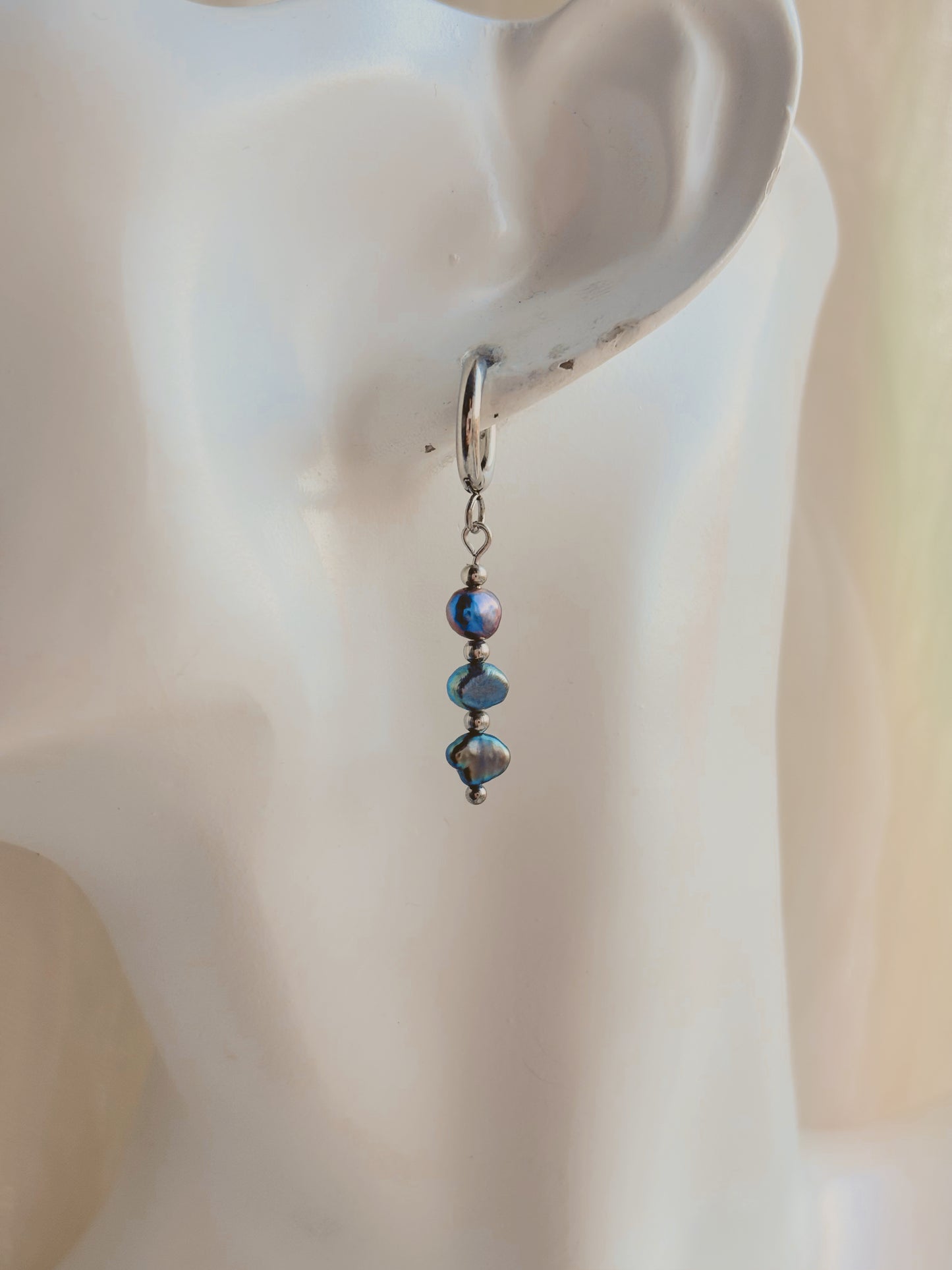Dark fresh water pearl earrings