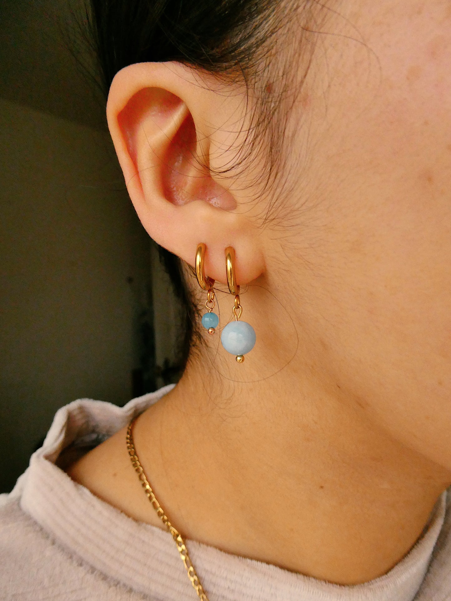 Aquamarine stone earrings
