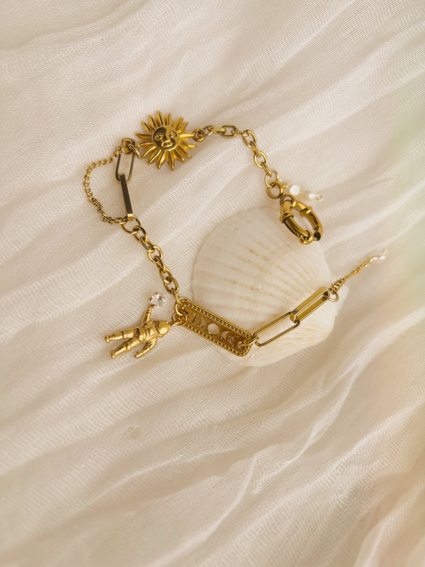 Celestial inspired bracelet- gold and silver available