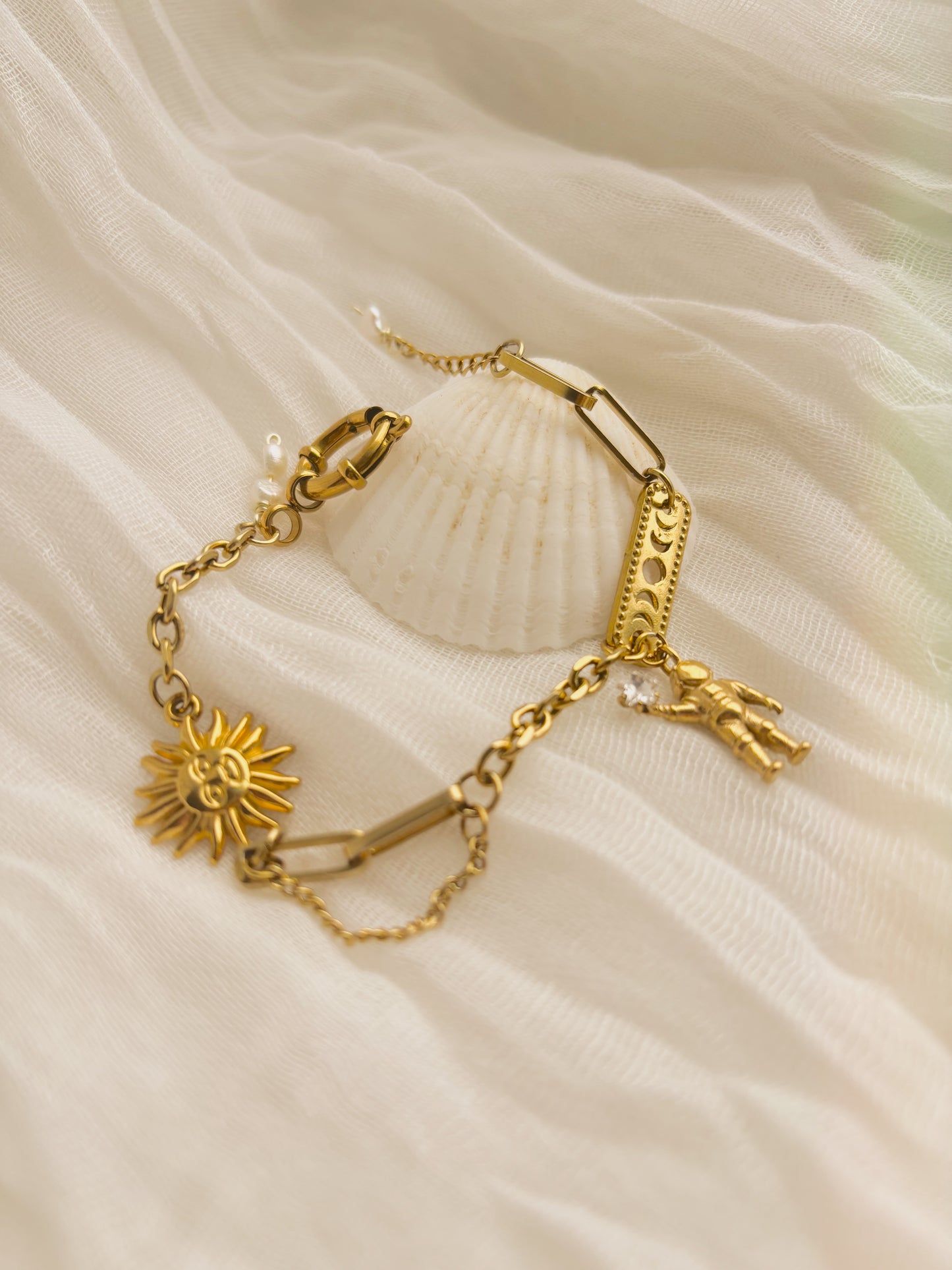 Celestial inspired bracelet- gold and silver available