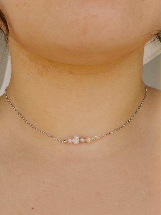 Freshwater mixed pearl necklace - Gold and silver - tarnish free
