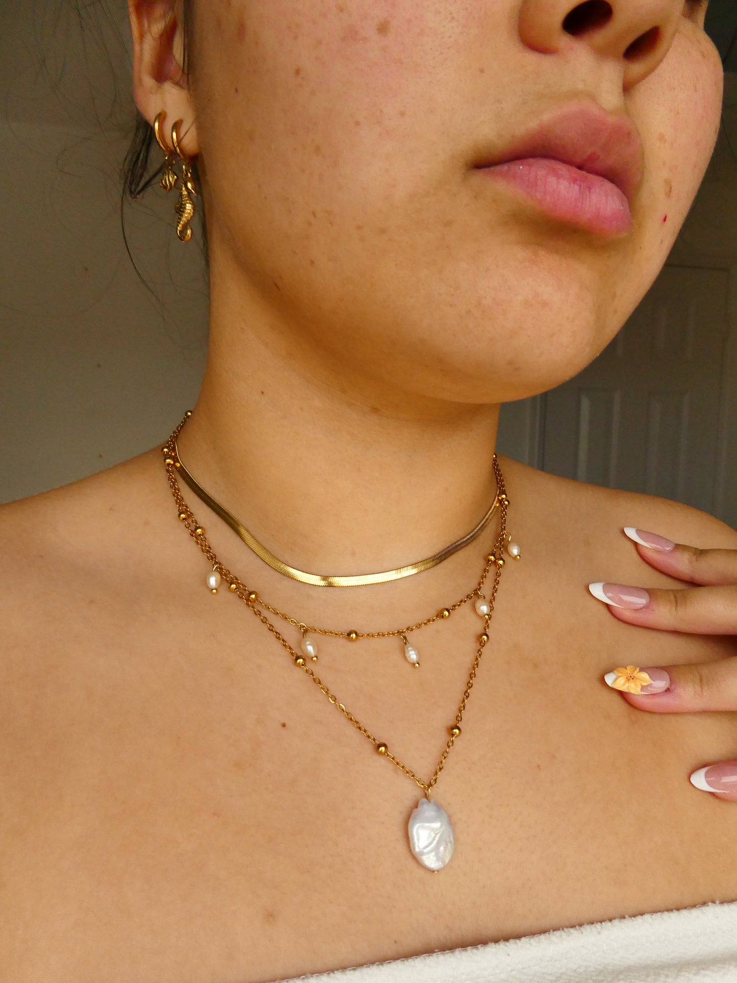 Fresh water pearl necklace set - 3 piece necklace stack