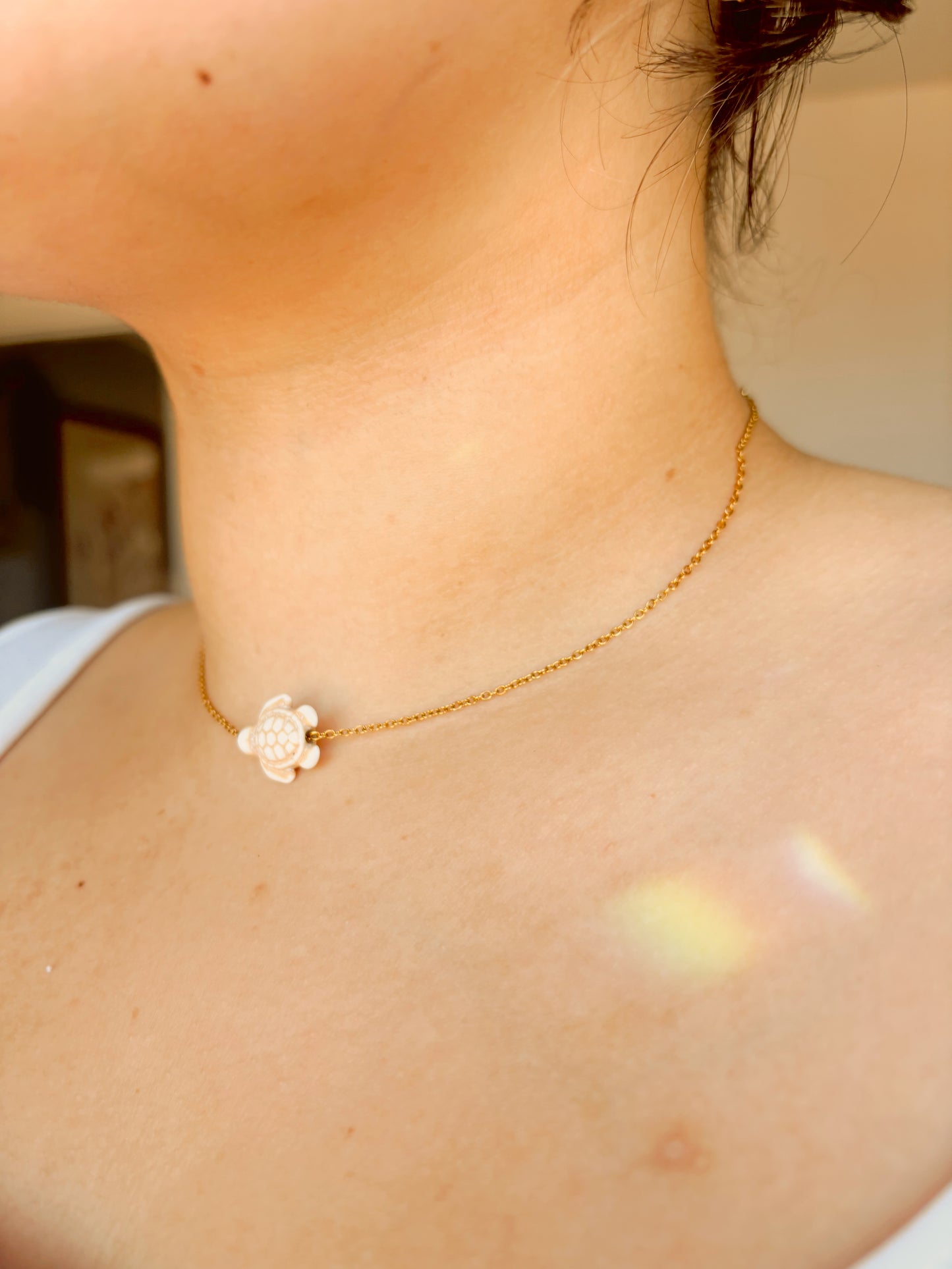Fidget turtle Necklace - tarnish free silver and gold