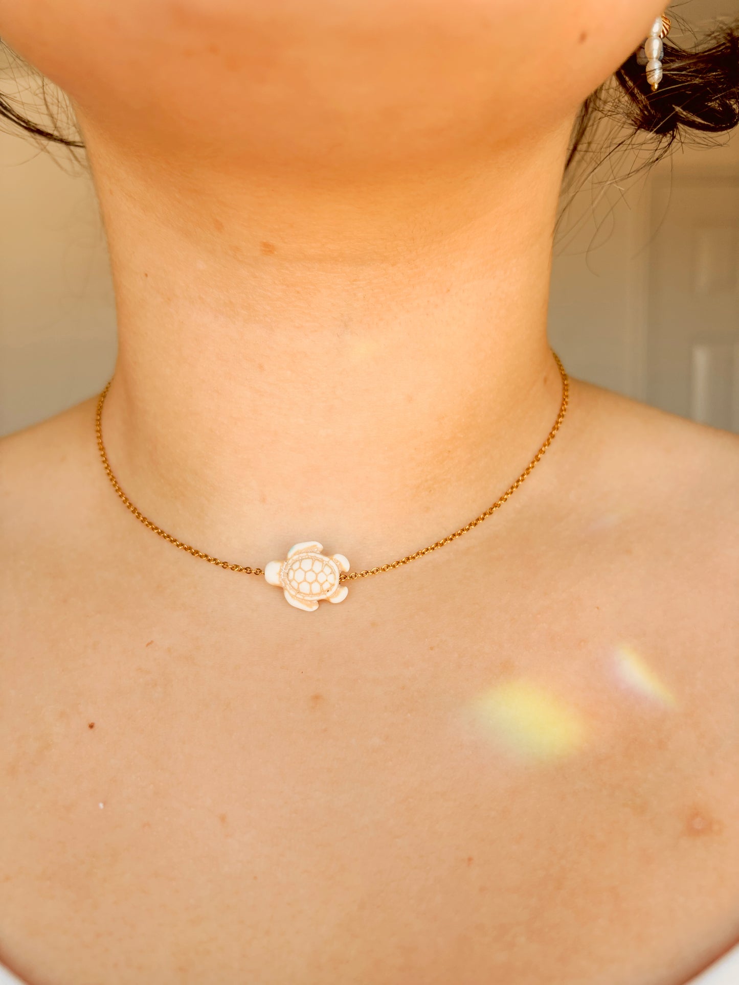 Fidget turtle Necklace - tarnish free silver and gold