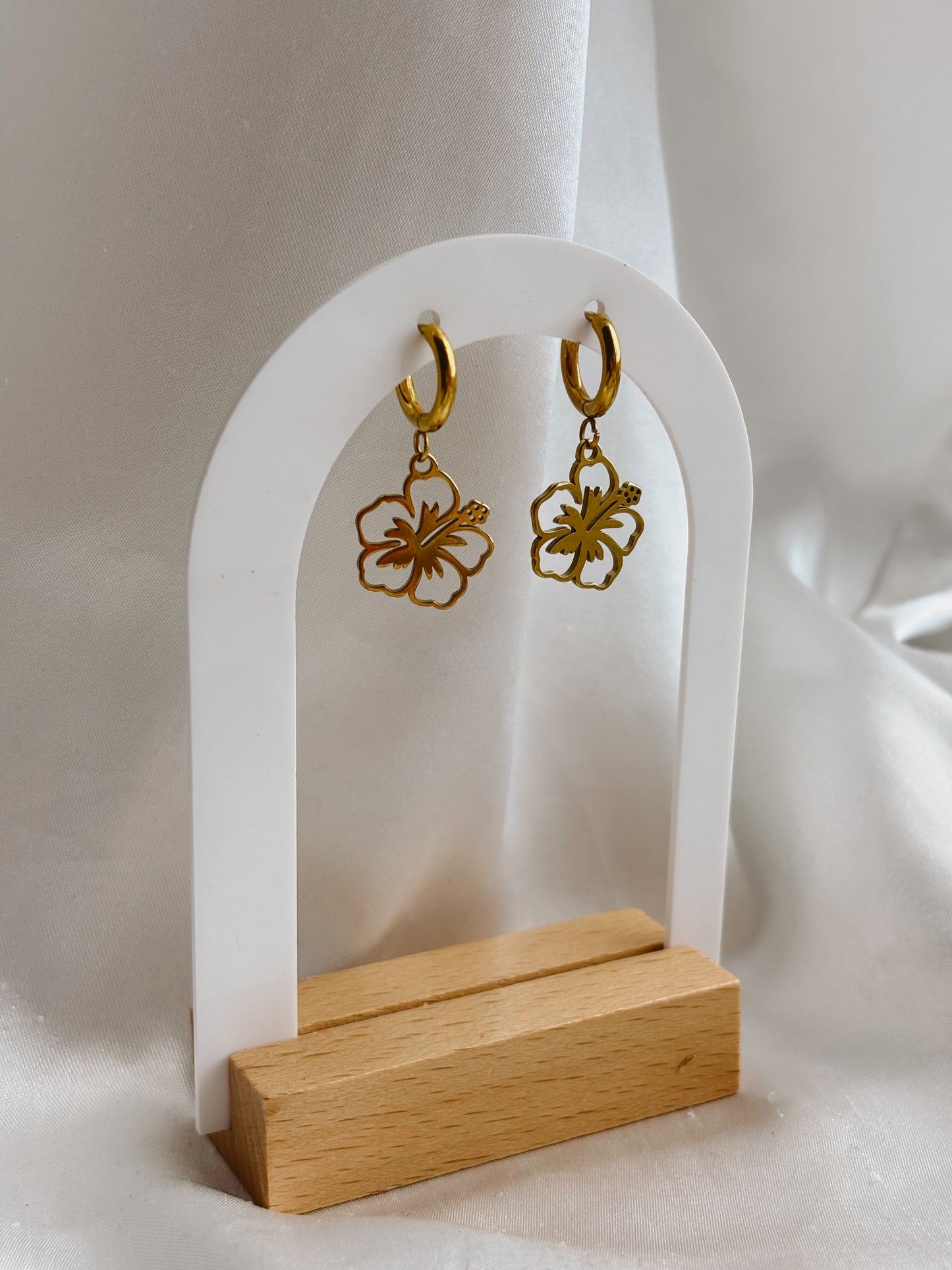 Hibiscus flower earrings