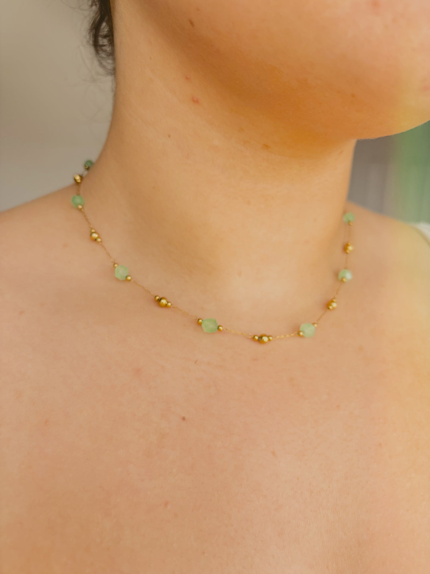 Custom coloured gem stone necklace | waterproof & tarnish free | gold & silver