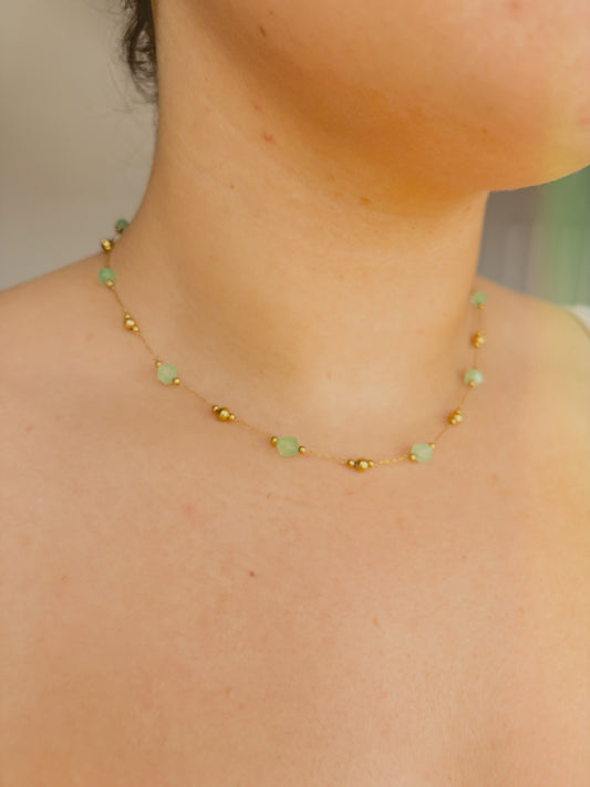 Custom coloured gem stone necklace | waterproof & tarnish free | gold & silver