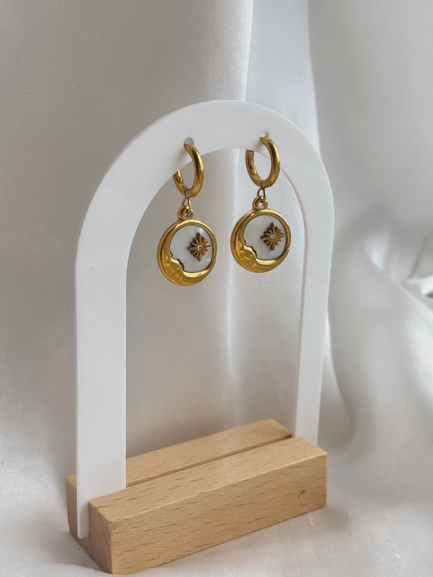 Moon and star earrings