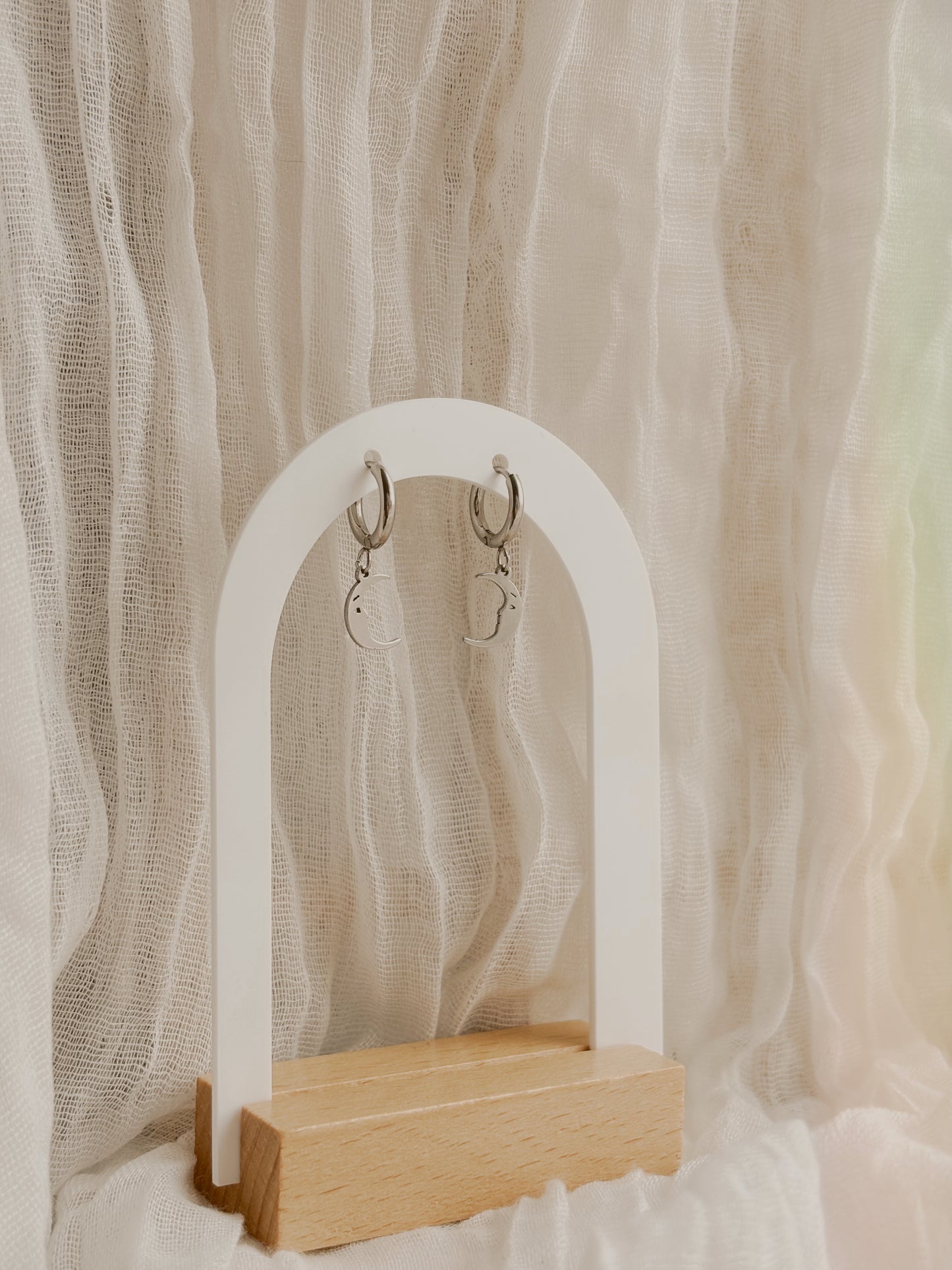 Dainty moon earrings