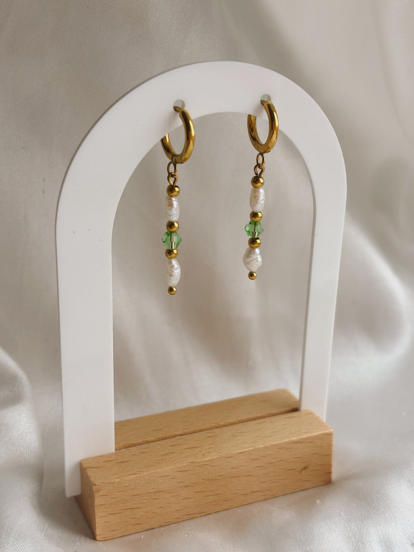 Customisable gemstone & pearl earrings