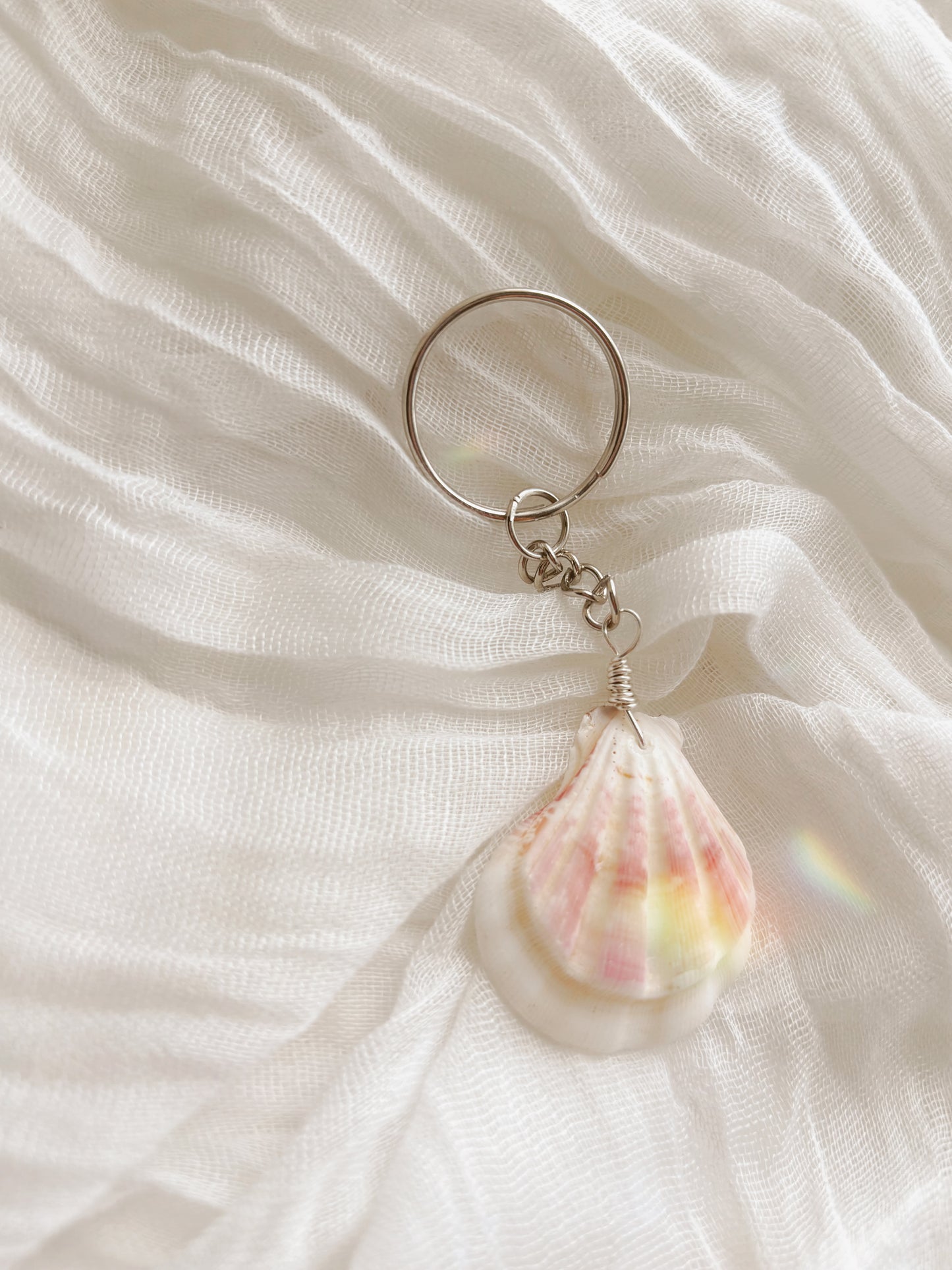 Natural handpicked shell key chain