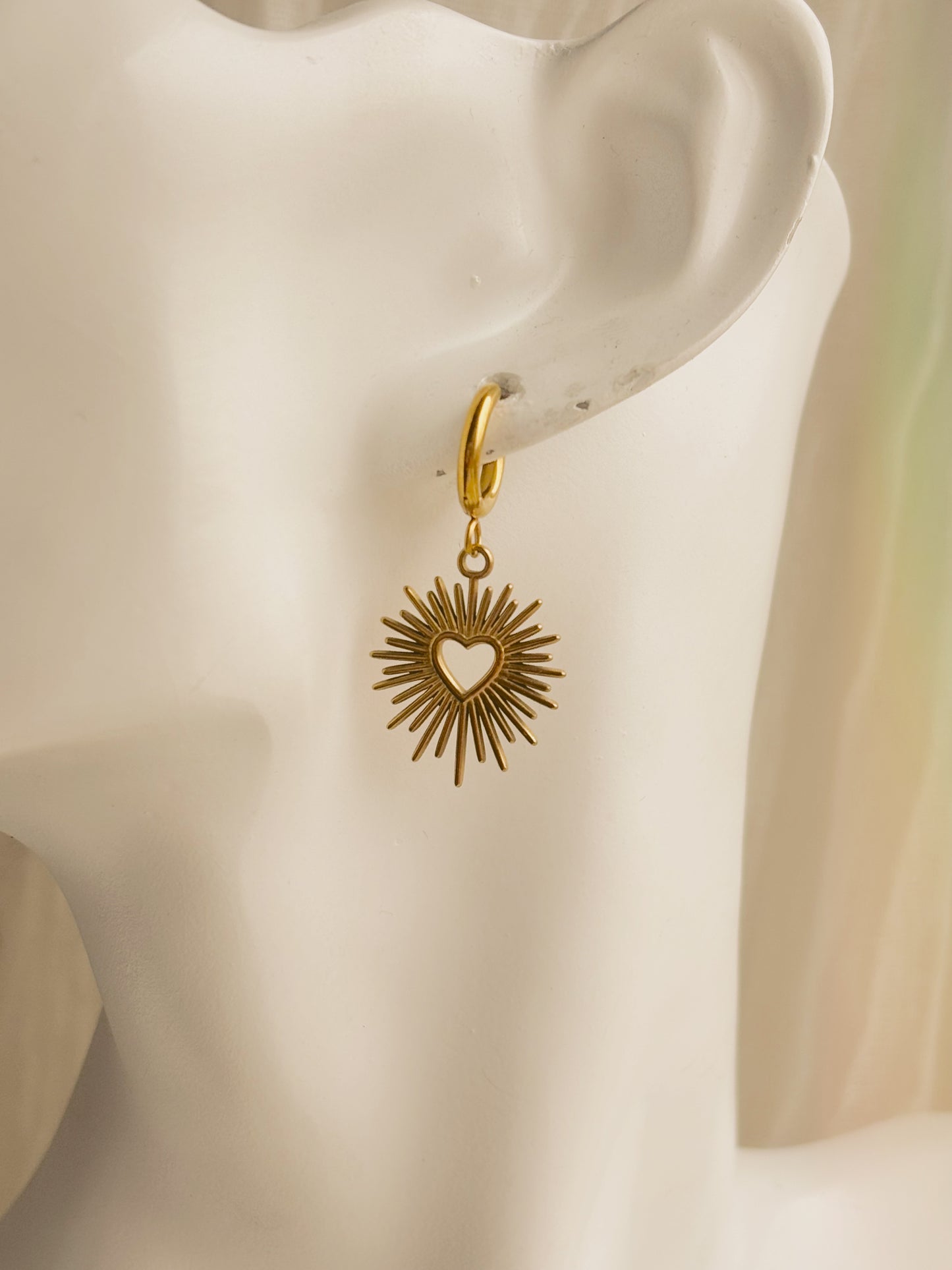Shining heart earrings