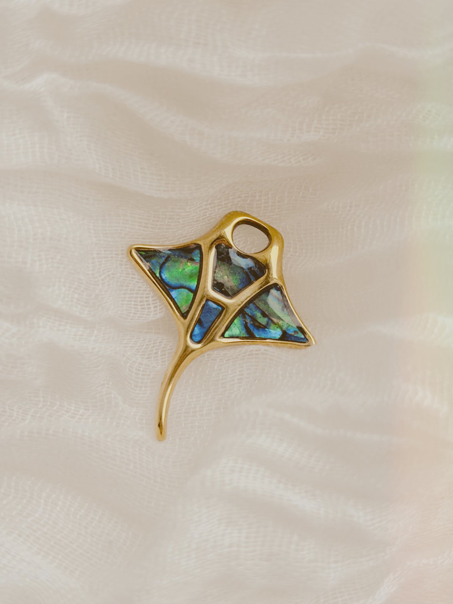 Abalone Manta ray earrings