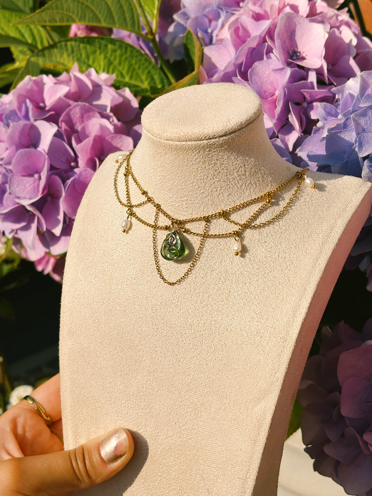 Ethereal sea glass & pearl necklace