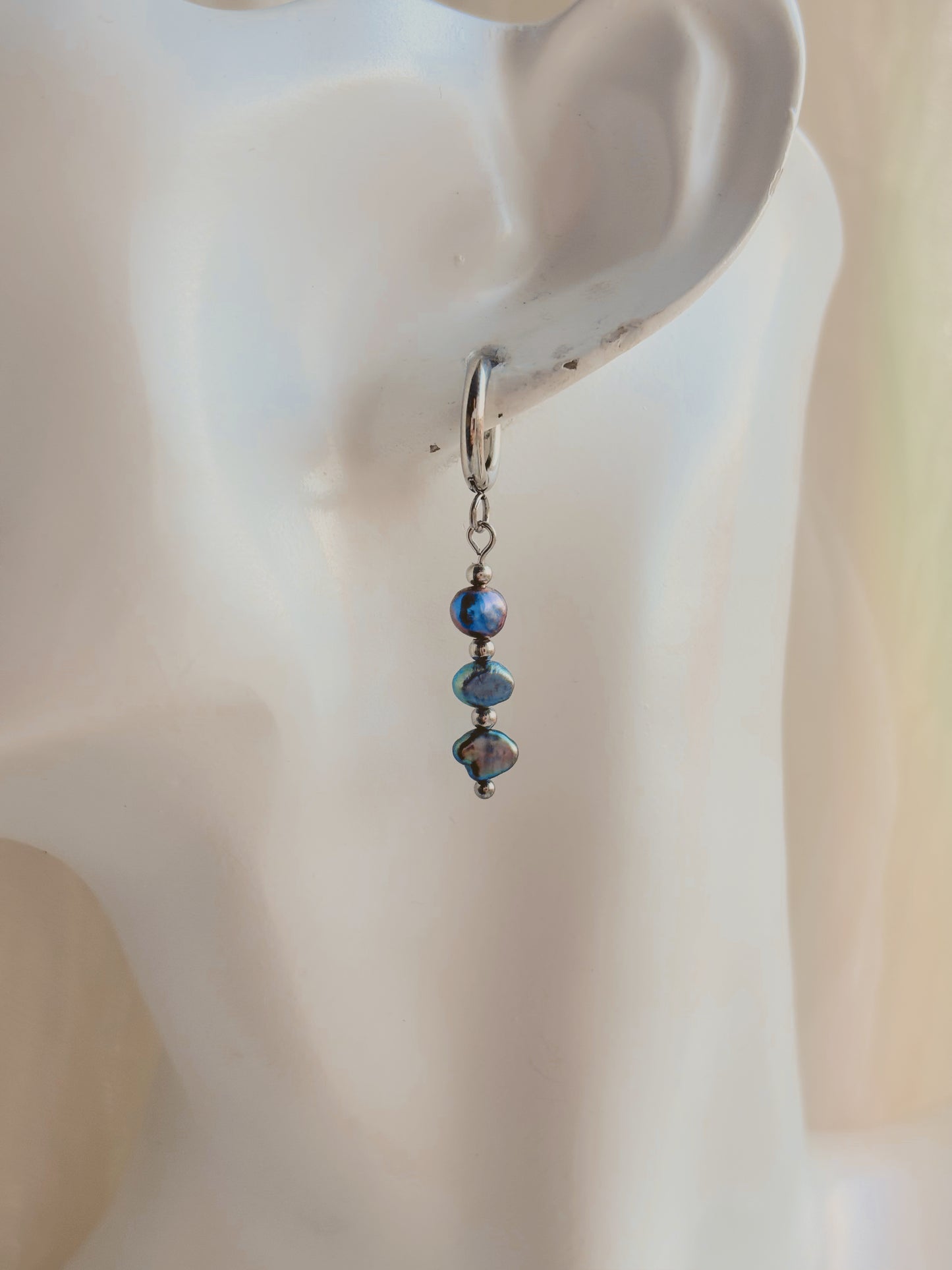 Dark fresh water pearl earrings