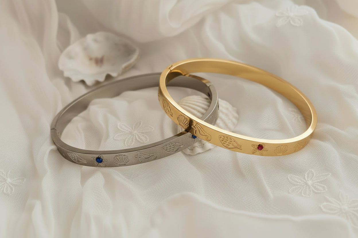 Custom ocean inspired bangles