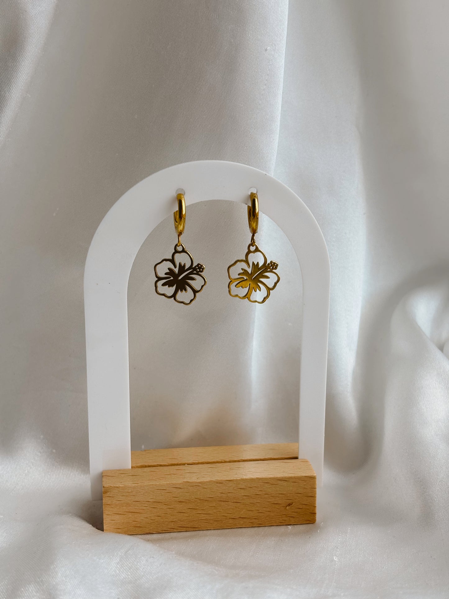 Hibiscus flower earrings